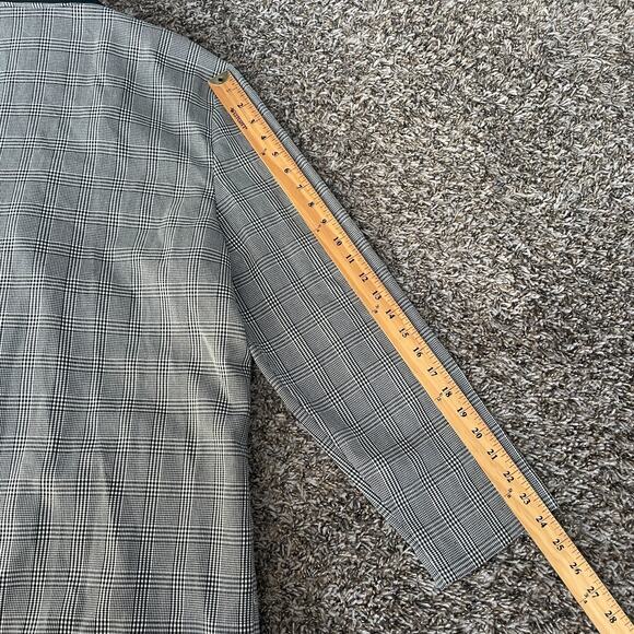 Vintage Blazer Jacket Womens Size 16 Black White Plaid Tartan Oversized Relaxed - Picture 11 of 11